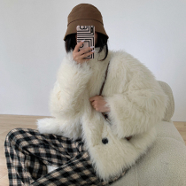 Tuscan fur one imitation fur young style 2021 Winter new Korean version loose plush thick coat women