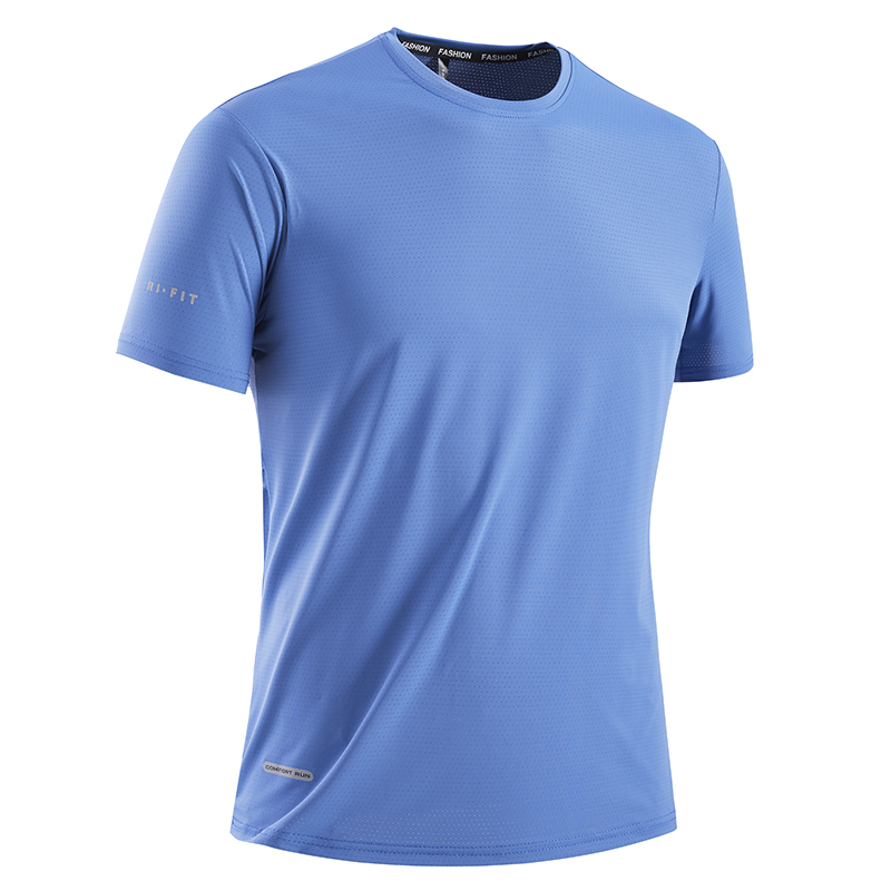 Outlet Sports Style Short-Sleeved T-Shirt for Men, Breathable, Quick-Drying, Ice Silk Fitness Running Training Round Neck Top