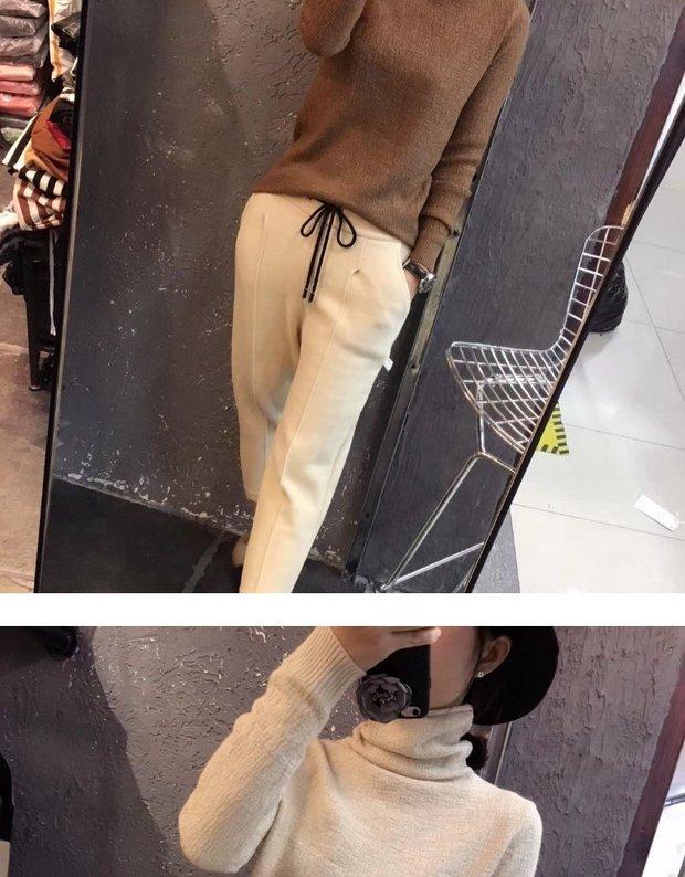 Áo len châu Âu 2018 thu đông phiên bản Hàn Quốc của áo len cổ cao mới màu rắn Slim áo len đáy dài tay mỏng nữ áo cardigan nữ