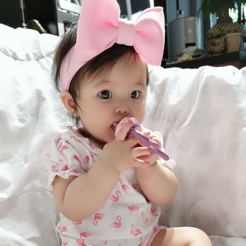 New adjustable children's hair ornaments cute three-dimensional bow hair band baby headdress baby elastic headband ins