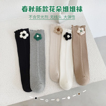 ins children socks spring infant small flowers high cylinder socks girl pile socks socks Korean version female baby calf socks
