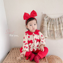 Baby clothes Spring and autumn clothes conjoined womens baby princess Wind Hays Hundred Day Banquet for the Lunar New Years Eve dress