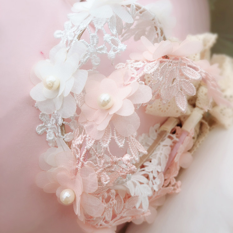 South Korean female baby hair adorned flowers lace floating with female baby hair hoop Newborn Head Fancy Hair Stirrup Hairpin Hairpin