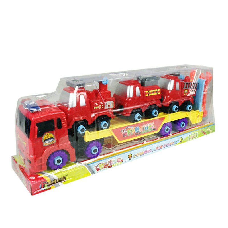 Children's Fire Combined Dismantling Engineering Car Roads Tool can be dismantled screw boys 4 - 8 years old Yi toy