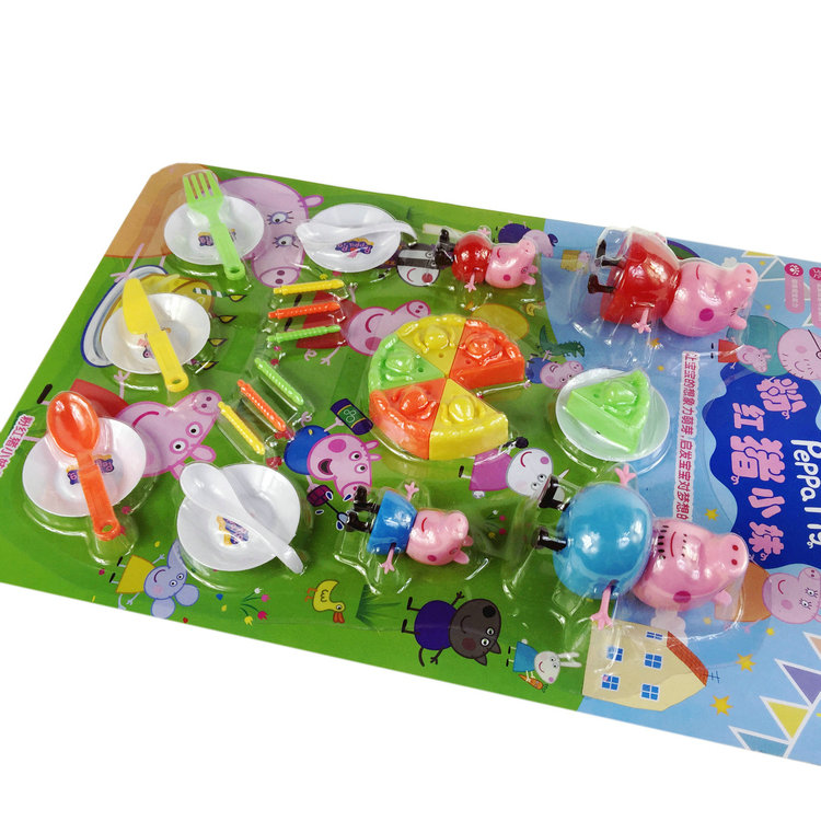 Piggy mô phỏng bộ đồ ăn cô gái chơi nhà mô phỏng nhà bếp thực phẩm bánh sinh nhật chơi nhà trẻ em đồ chơi giáo dục đồ chơi cho bé 1 tuổi