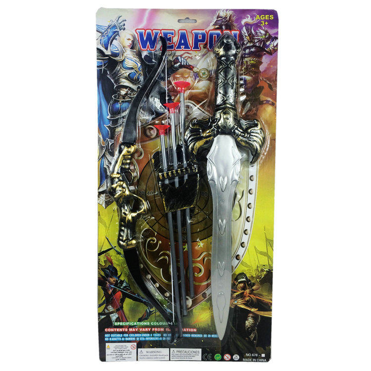 Boy's bow and arrow toy antique suction cup bow and arrow long sword 3 arrows for child shooting archery toy ground stall mixed batch