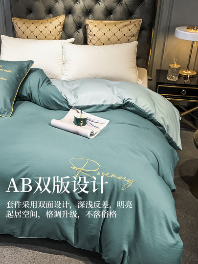 Antarctic Washed Cotton Four-Piece Set Summer Bedding Spring and Autumn Quilt Cover Bed Sheet Three-Piece Set Dormitory Single Duvet Cover