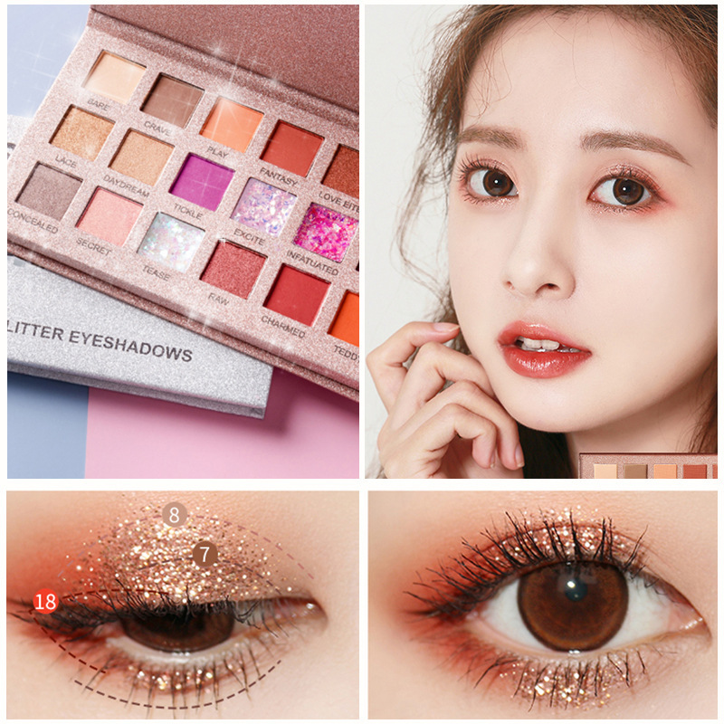 Eye shadow tray ins super fire flash powder sequin super flash pearl matte anti-level price student net red earth color