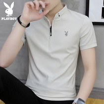 Flower Playboy Flagship Short Sleeve T-shirt Men Summer Thin style Casual Half Sleeve Lap Dresses Trendy Tide Card Mens Clothing