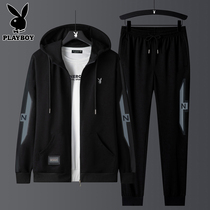 Flowers Playboy Leisure suit Mens fashion Spring with handsome air currents Lianhood sports necropolis Two sets