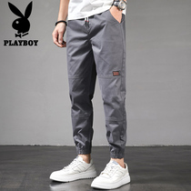 Floral Playboy Summer casual pants men loose straight drum set pants trendy spring summer style 90% long pants male pants
