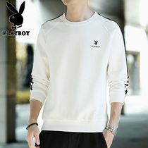 Flowers Playboy spring Long sleeves T-shirt Mens Korean version Trend Bottoms Shirts Casual Clothes White Vee Clothing mens clothing