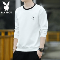 Flowers Playboy springtime Long sleeves T-shirt men 100 lap up clothes trendy loose white undershirt mens clothing
