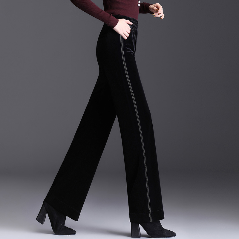 2026 Spring and Autumn New Velvet Wide-Leg Pants for Women, High-End Feel, Middle-Aged Mom's Premium Brand Straight-Leg Trousers 2026 Spring and Autumn New Velvet Wide-Leg Pants for Women, High-End Feel, Middle-Aged Mom's Premium Brand Straight-Leg Trousers