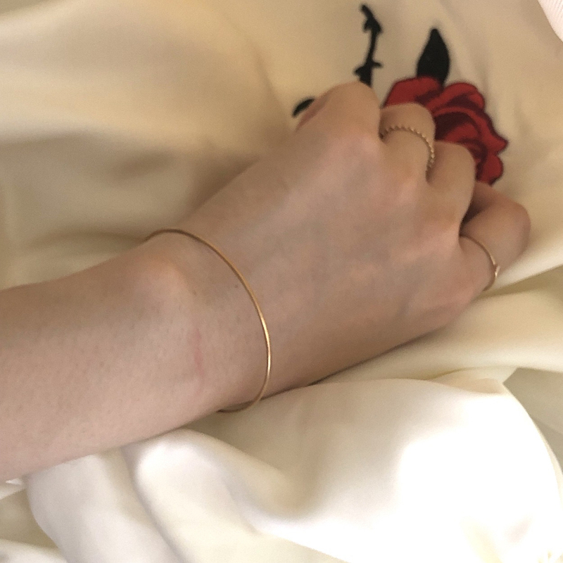 Handmade American 14K Gold-Filled Magnetic Buckle Bracelet ins Style Niche Design Gold-Filled Simple K Gold Bracelet for Women Extremely Fine