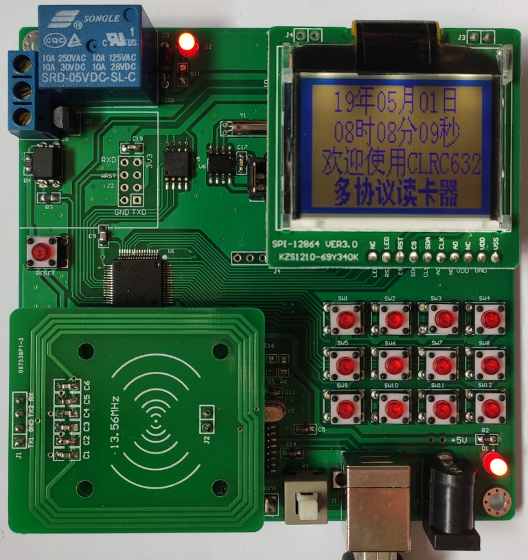 Radio Frequency RFID RC632 Card Reader Development Board ISO14443A B ISO15693 Protocol