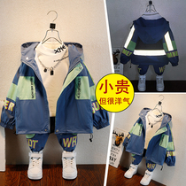 Childrens clothing boys autumn reflective suit 2021 New Korean version of handsome childrens middle-aged boy spring and autumn foreign atmosphere tide