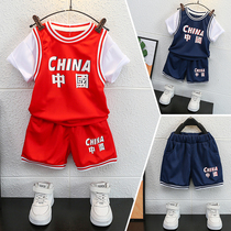 Boy Basketball Suit Summer Clothing Short Sleeve Suit 2022 New Kids Summer Sports Two Sets Boys Speed Dry Jersey