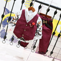 Childrens Suit Handsome British Boys Dress Vest Leisure Spring and Autumn 2021 New Baby Suit