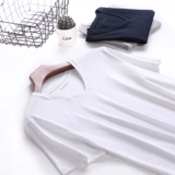 Хлопковая летняя футболка, Германия, круглый воротник, V-образный вырез