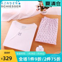 Germany Shuya Girls Pajamas Spring and summer new childrens pajamas set Long-sleeved Modal home wear 3F-15648H