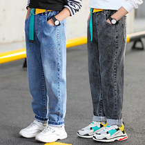 Boys jeans Spring and Autumn new big children pants 12 years old 10 childrens trousers spring Korean foreign style boy tide