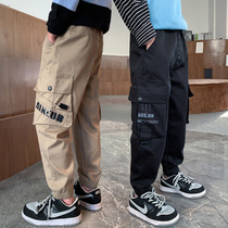 Boys pants Spring and Autumn New tidal gas Childrens overalls loose 10-year-old 12 large childrens trousers spring leisure