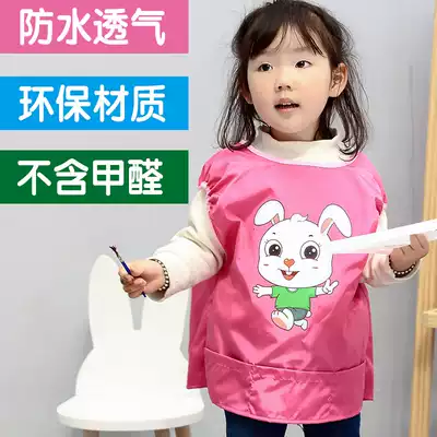 Vest-style baby waterproof coat children's painting clothes anti-dressing apron baby eating clothes bib custom logo