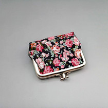 Handmade fabric coin bag retro buckle coin purse female small mini lipstick bag storage bag earphone bag small purse