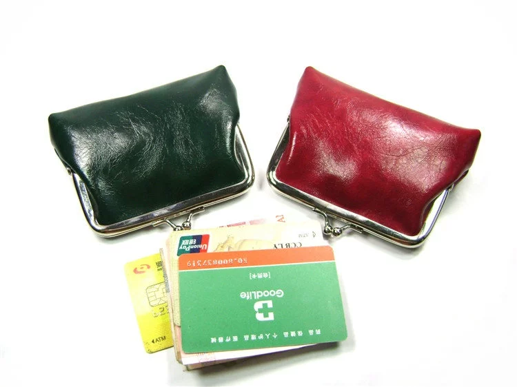 Nhân viên bán hàng thủ công sáp dầu khóa khóa ví nhỏ ví nữ mini coin túi clip khóa xu túi nhỏ túi xách