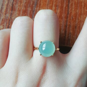 Natural burmese grade a jadeite ring ice jadeite