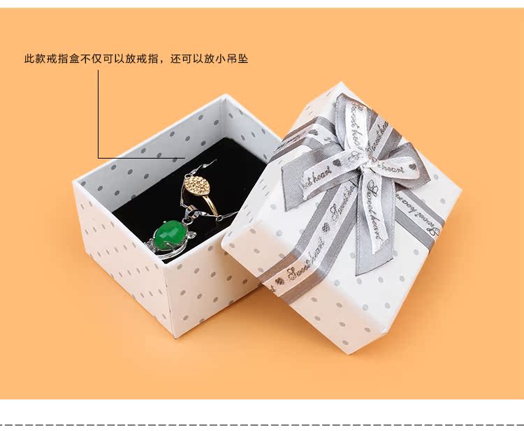 Bow hộp trắng điểm xám hộp trang sức hộp nhẫn vòng cổ hộp vòng đeo tay hộp mặt dây hộp hộp trang sức hộp quà tặng - Vòng đeo tay Cuff vòng tay trơn vàng 18k