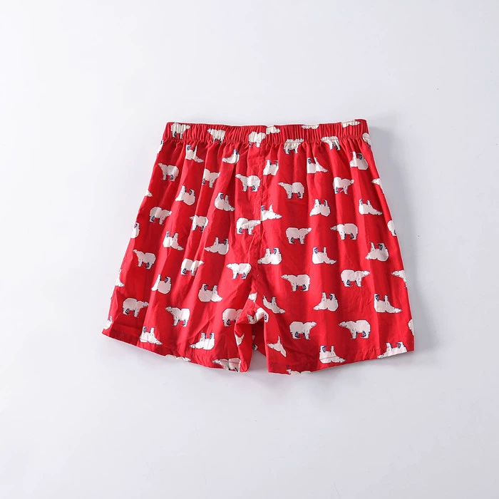 19 Đàn ông mới Mùa hè Cotton Dệt mũi tên Quần Quần Pyjama Quần short Quần đi biển Mềm mại thoáng mát Quần nhà mát mẻ - Quần tây