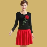 艳王 Комплект, лонгслив для пожилых людей, танцующий костюм, 2019, осенний, для среднего возраста