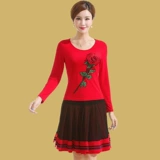 艳王 Комплект, лонгслив для пожилых людей, танцующий костюм, 2019, осенний, для среднего возраста