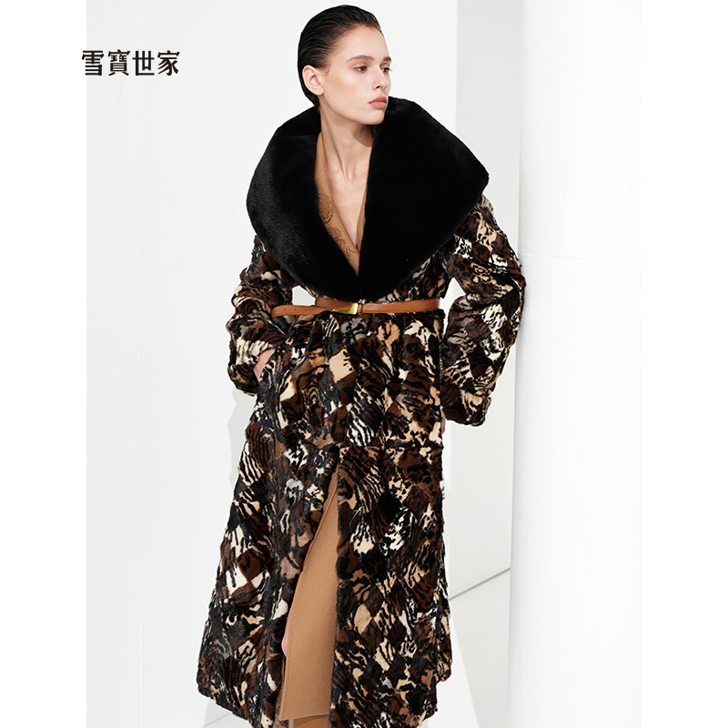 雪宝石佳オリジナル輸入ミンク毛皮コートレディースミンク全体ファッションミンク毛皮コート2025新作冬