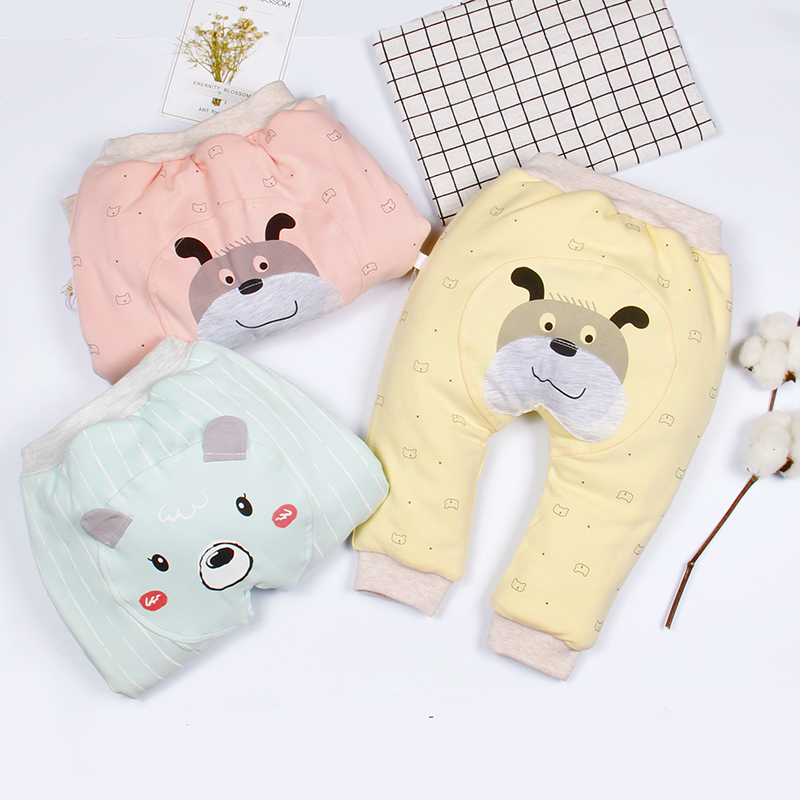 2020 Baby cartoon cotton thickened large PP trousers winter baby wild padded base big ass cotton pants thick