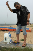 Outdoor portable pressure shower bath heated and thickened bucket bath bucket bath bag outdoor shower