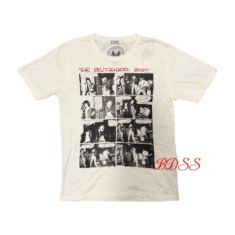 [Raymond] Bdss Independent Ramones Comic Off-White Slim-Fit Vintage-T