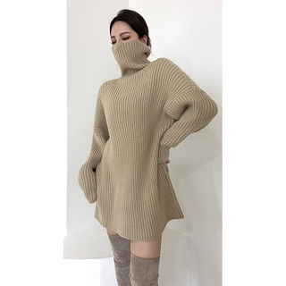 Mid-length turtleneck sweater women's lazy style bottoming top