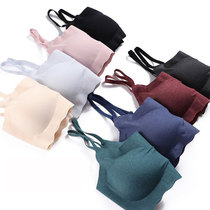 Japan one-piece rimless vest bra Zero pressure gathered one-piece seamless sports sleep gathered underwear