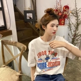 Tide, летняя белая дизайнерская футболка, короткий рукав, круглый воротник, тренд сезона, в американском стиле