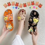Женские летние домашние тапочки 2024, домашние плоские нескользящие сандалии для ванной и ванной, милые пляжные студенческие тапочки