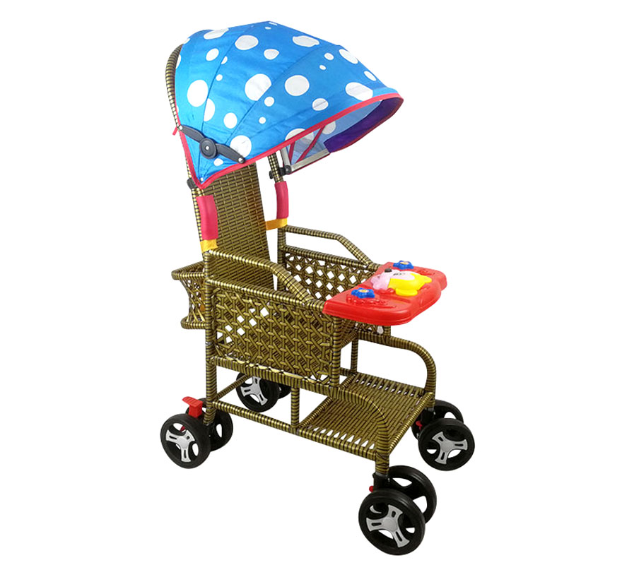 Imitation rattan weaving summer stroller rattan weaving car bamboo rattan stroller child stroller light rattan chair trolley
