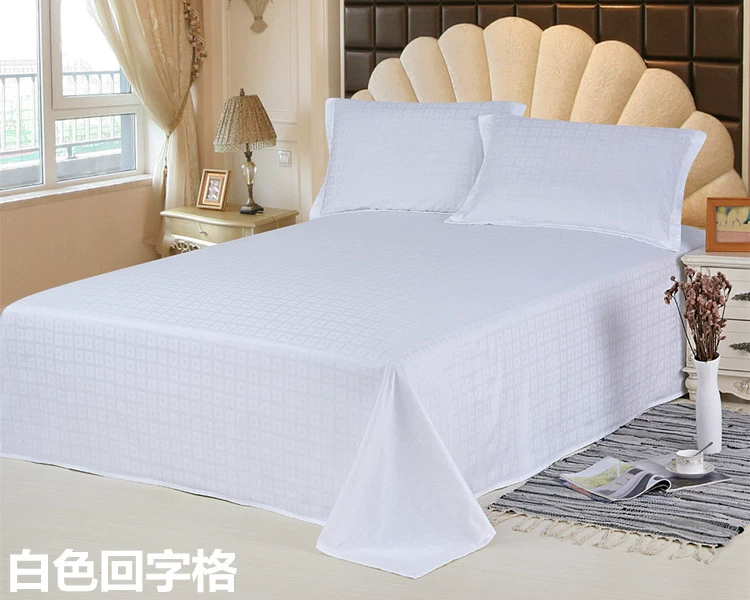 Tấm bông 100% cotton đơn mảnh đôi ký túc xá màu đơn tấm 1,2 m 1,5m1,8x2.0 tờ - Khăn trải giường bộ ga nệm