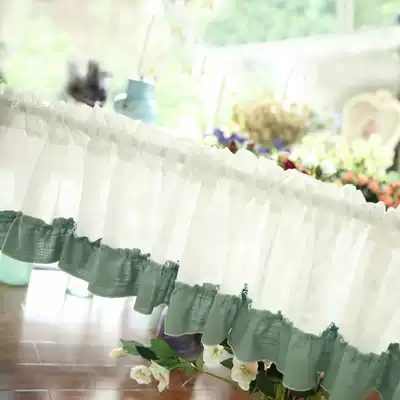 Small curtains, short windows, non-punching, small windows, bedroom, fresh curtains, dressing room, floating windows, kitchen fabric half-curtain