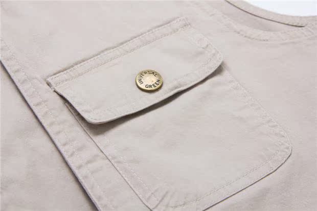 Mùa xuân và mùa hè mỏng phần nhiều túi cotton vest nam câu cá vest vest giản dị cha lỏng vest tình nguyện ao khoac vest nam