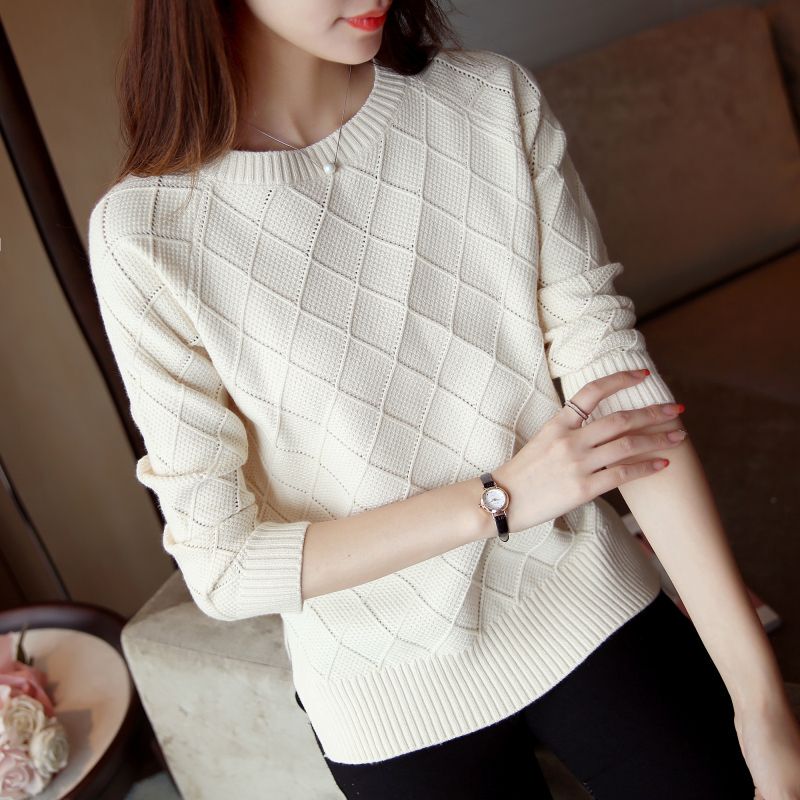 2025 Spring New Knitted Sweater Women's Fashion Loose Pullover Round Neck Long Sleeve Korean Style Top Base Shirt 2025 Spring New Knitted Sweater Women's Fashion Loose Pullover Round Neck Long Sleeve Korean Style Top Base Shirt