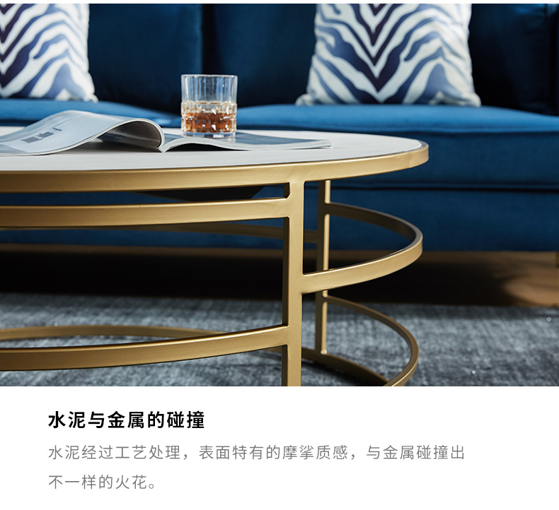 EVITAHOME ánh sáng sang trọng hậu hiện đại Mỹ kết hợp bàn cà phê đơn giản Bàn cà phê tròn châu Âu thiết kế nội thất - Bàn trà bàn uống trà