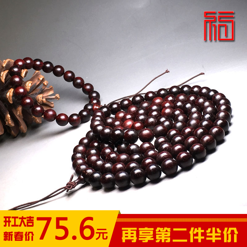 Indian lobular rosewood 1 0 hand string wooden Buddha bead hand 108 necklace mahogany old material couple hand chi